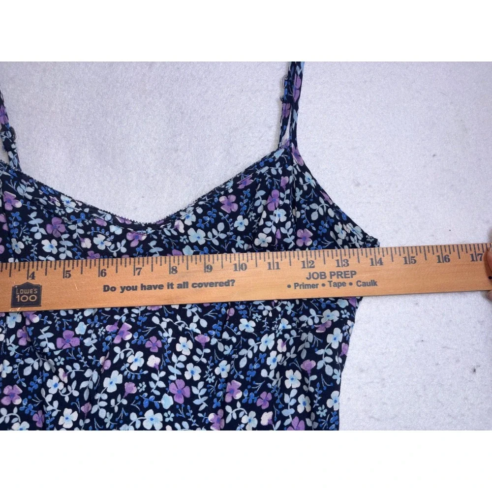Abercrombie & Fitch Floral Maxi Dress Blue Purple Tie Back Cutout Small
